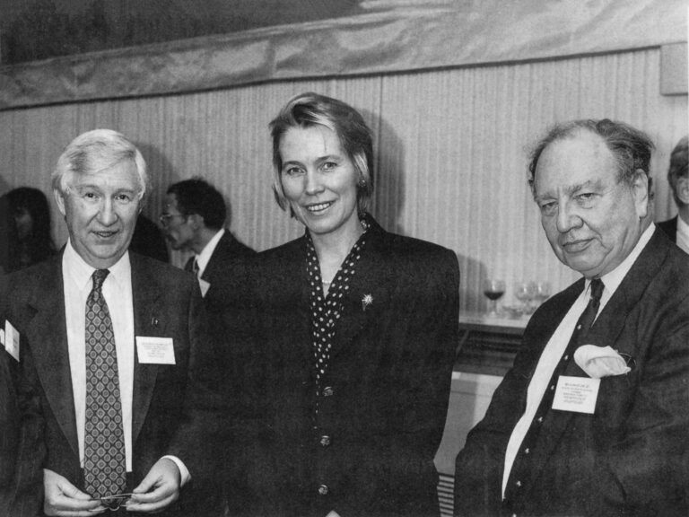 image of Launch of the Institute of Epileptology, King’s College, University of London, House of Lords, November 1994. EHR (Director) with Virginia Bottomley, Secretary of State for Health, and Evan Stone Q.C. (Chairman)